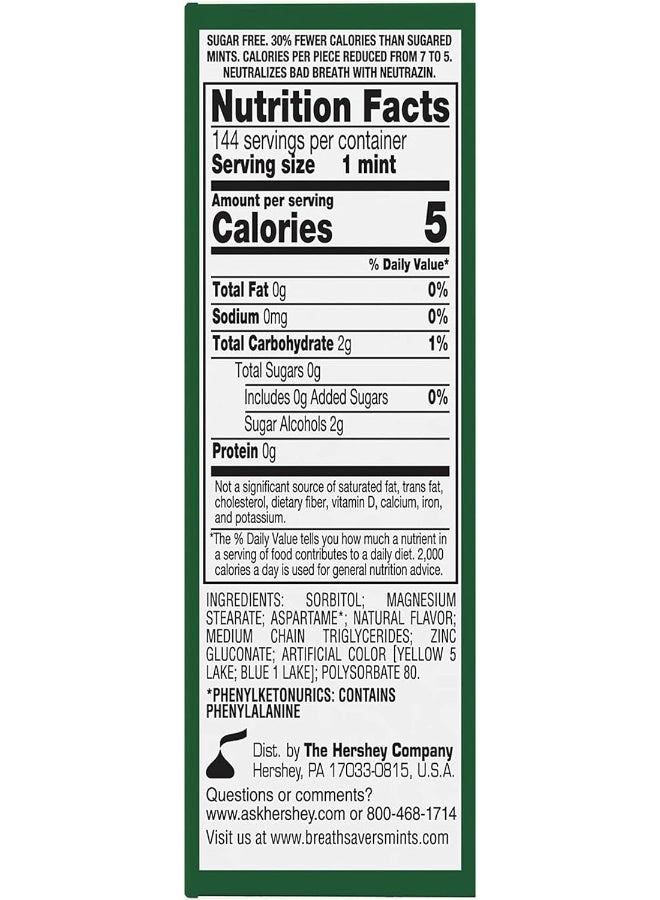 BREATH SAVERS Sugar Free Mints, Spearmint, 0.75 Ounce Roll (Pack of 24) - Image 2